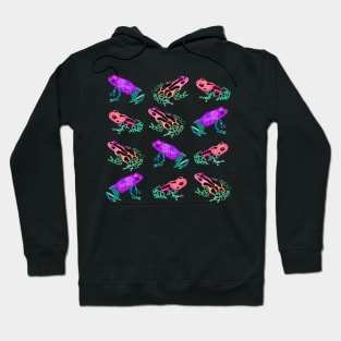 Watercolor Rainbow Poison Dart Frogs - Neon Hoodie